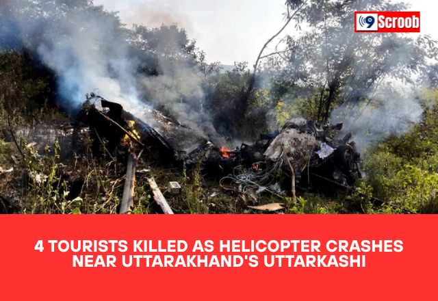 4 Tourists Die in Helicopter Crash Near Uttarkashi, Uttarakhand - 9scroob