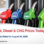 Petrol, Diesel & CNG Prices Today City-Wise Rates for August 24, 2026